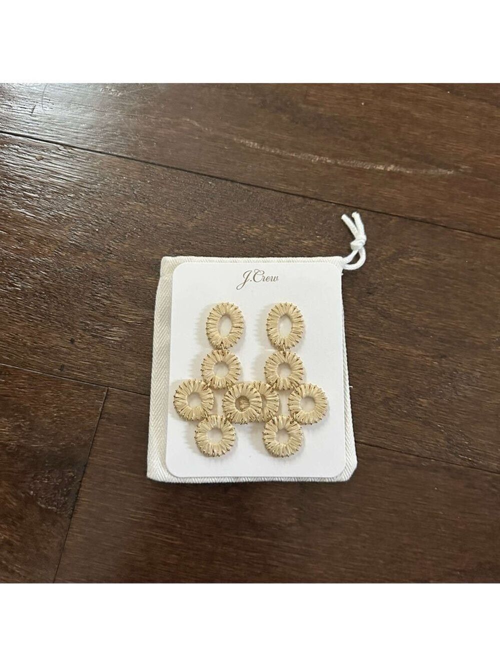 J.Crew Raffia Statement Earrings-gold NWT - Picture 6 of 6